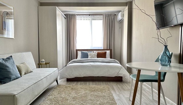 "Oasis" cozy studio with mountain view, WiFi and AC in Almaty