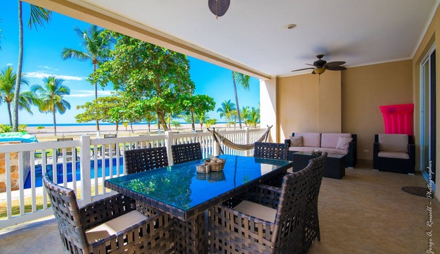 Ocean front and just steps from the pools and ocean!