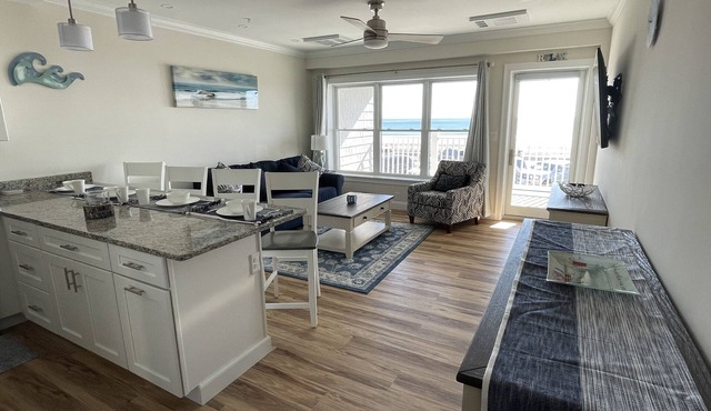 Ocean front condo with beautiful beach view furnished family vacation condo.