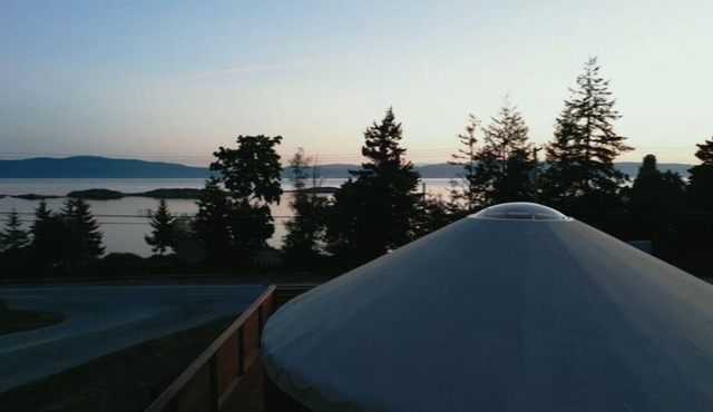 Ocean front luxury yurt on beautiful landscaped property