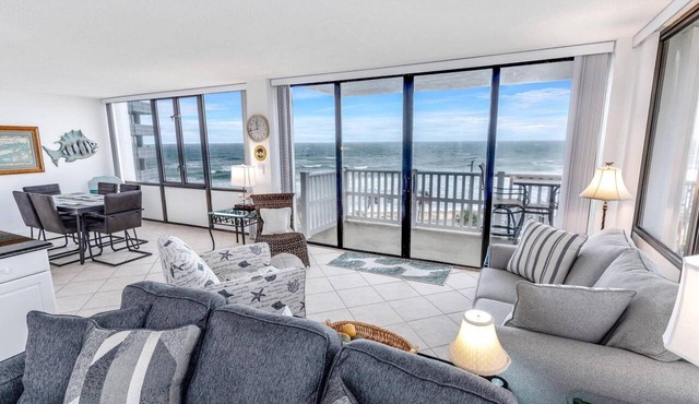 Ocean View 6th Floor Nautilus Condo with Wrap-Around Balcony & Pool | Tennis | Flagler Beach