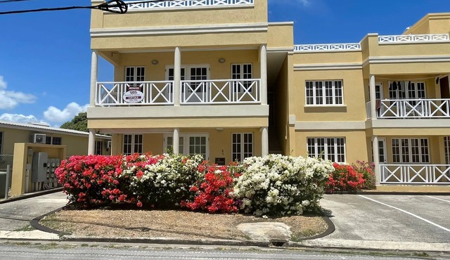 Ocean view apartment with plunge pools on roof terrace, 3mins drive to the beach