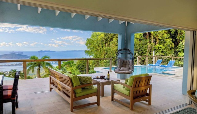Ocean View Retreat- Mountain Top, Heated Pool, Generator