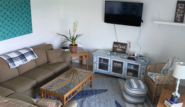 Oceanfront Apartment/Pelican Shores/2 beds, 1 bath/Walk to town/