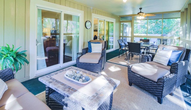 Oceanfront Community Pool Access; Serene, Sun-Dappled Screened Porch & Back Deck!