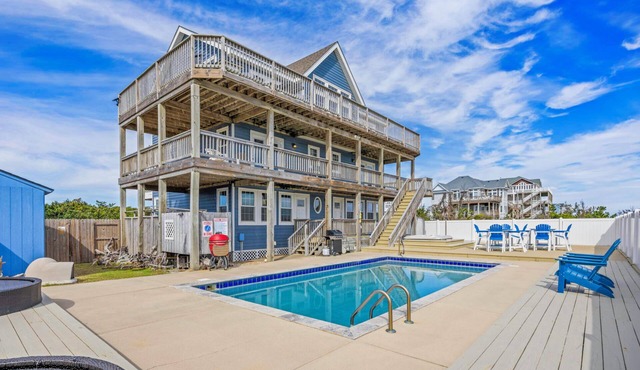 Oceanfront, Dog Friendly Home in Waves With Pool, Hot Tub, Game Room
