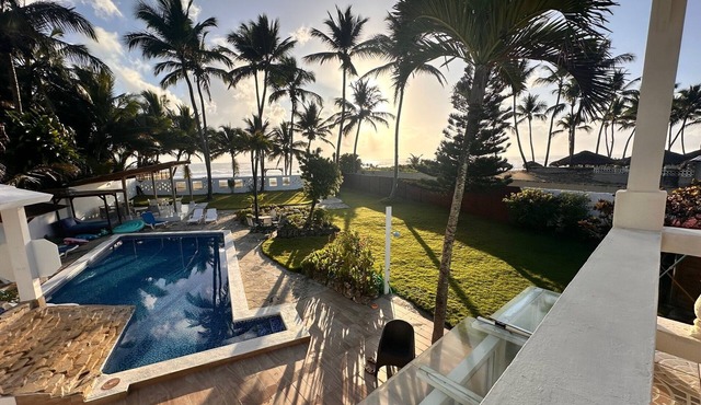 Oceanfront Oasis in Cabarete Dominican Republic- 7-bedroom, 9 beds w/pool
