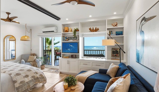 Oceanfront Remodeled Studio Pohailani 203 - Lanai Ocean Views - Cold AC