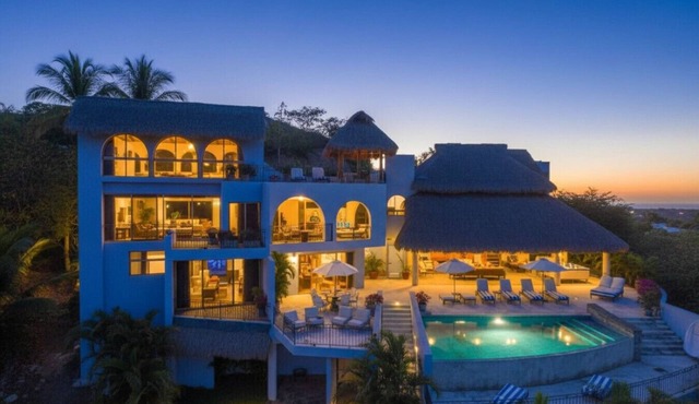 Oceanfront staffed villa in upscale community