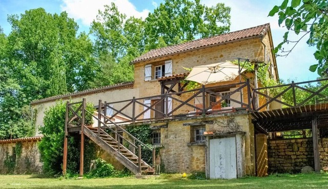 Old farmhouse and orchard with swimming pool