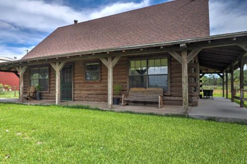 On Farm: Rustic Carmine Log Cabin w/Porch!