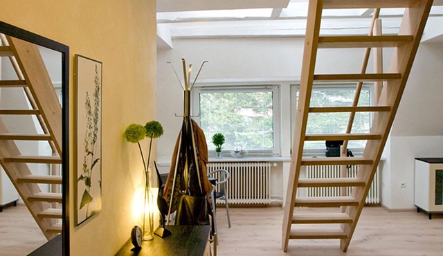 open-plan gallery apartment on the 1st and 2nd floor