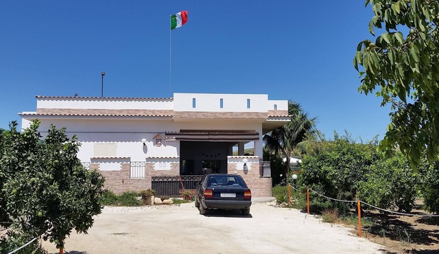 Orange and lemon villa with garden and aromatic herbs.