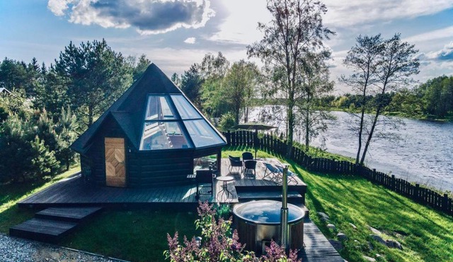 Osada Poli - Domek Panoramiczny nad Narwią z Prywatną Balią i Hydromasażem