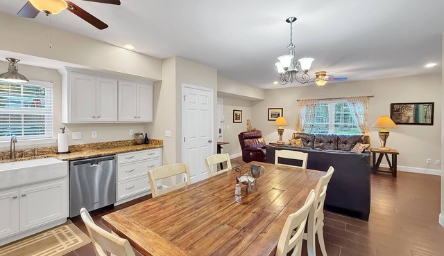 Outside Relaxation - View of Rock City - Modern Country Getaway - Spacious Townhome - Fire Pit