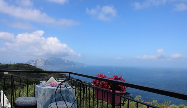 Panoramic house with furnished garden and view of Capri