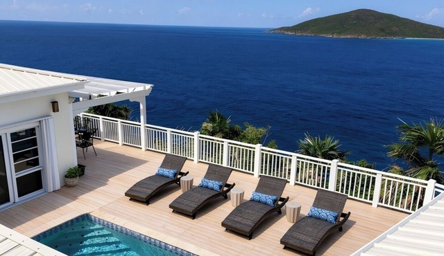 PANORAMIC OCEAN VIEWS, HEATED POOL, SEAVIEW VILLA, ST. THOMAS, USVI, SLEEPS 8