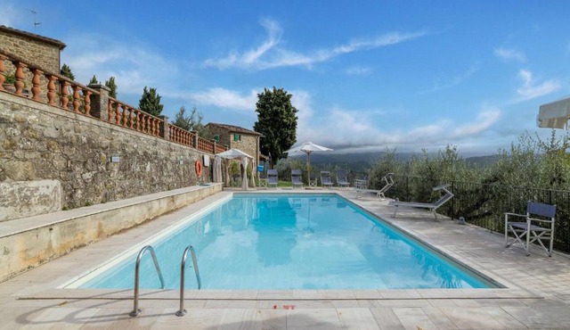 Panoramic stone apartment with swimming pool