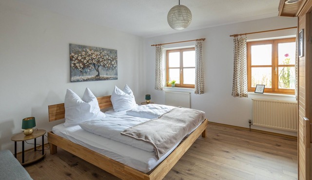 Panoramic view apartment with infrared sauna in the middle of the Bavarian Sonnenwald