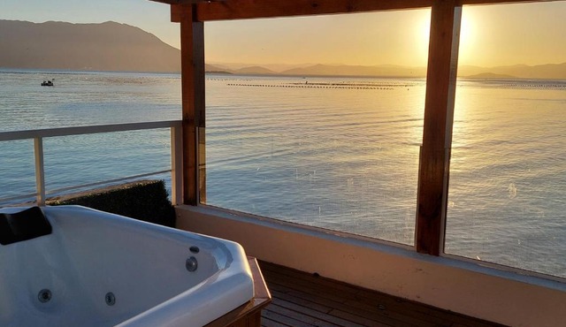 Paraiso Ribeirão da Ilha Jacuzzi por do sol