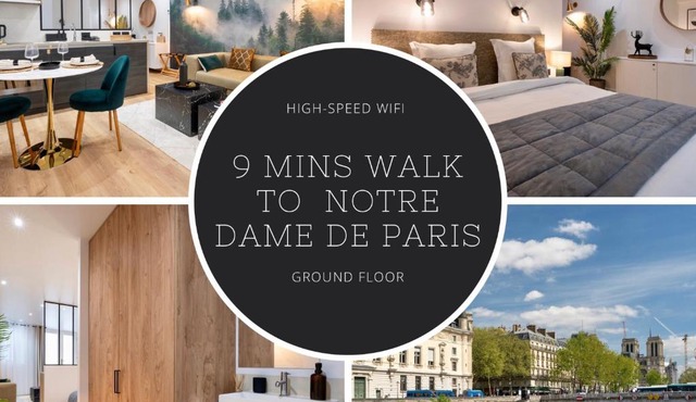 Paris Central Gem 9 Min Walk to Notre-Dame and Louvre