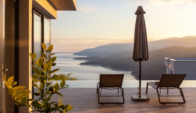 Passive and designed villa near the beach, with sea view, poll and hot tube