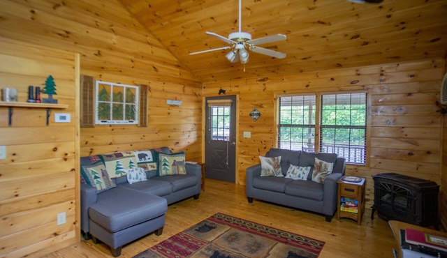 Peaceful wooded setting - Short Walk to Downtown! New Hot Tub and Roku tv.