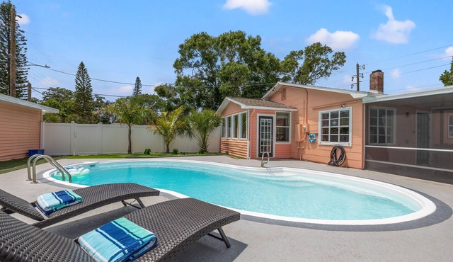 PINK Coastal Pet-Friendly Home with Private Pool