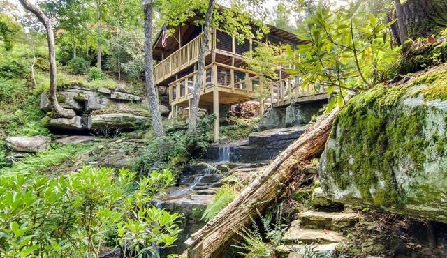 Pisgah Forest Cabin w/ Mountain + Waterfall Views!
