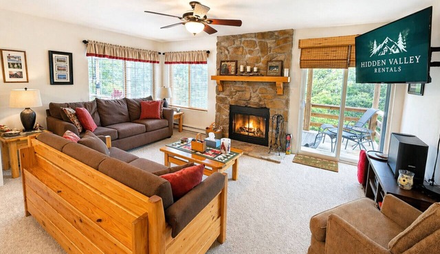 Pool Access, Fireplace & Wooded Setting
