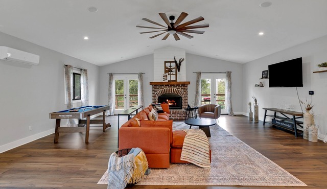 Pool Table, Fireplace, Patio, Office