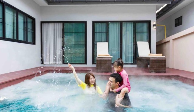 pool villa with warm water