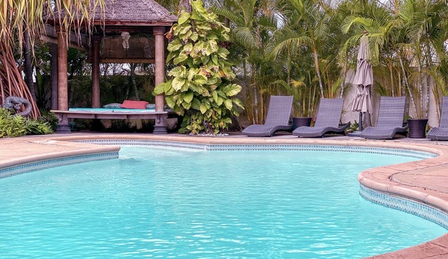 Private Boutique Resort in Hawaiian Paradise-Lush Backyard, Pool, Wifi & BBQ!