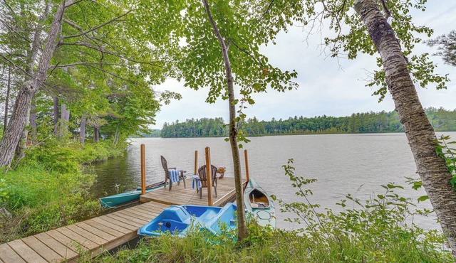 Private Dock & Deck: Tranquil Dam Pond Cottage!