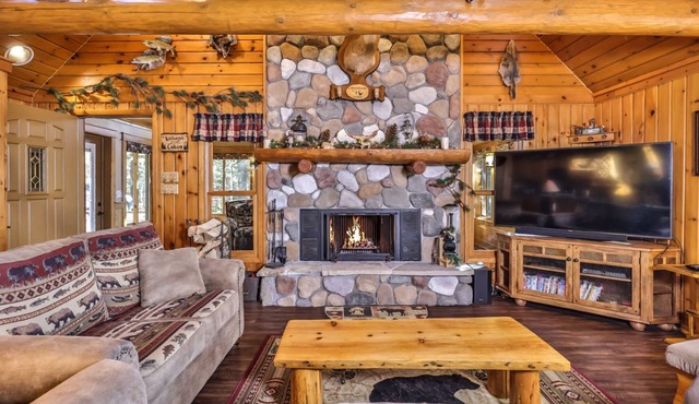 Private, log home on Little Saint Germain Lake with game room and dock!