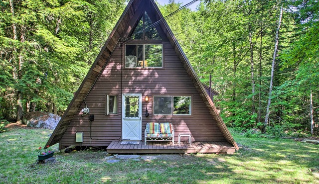 Quiet A-Frame Cabin on Creek with Private Deck!