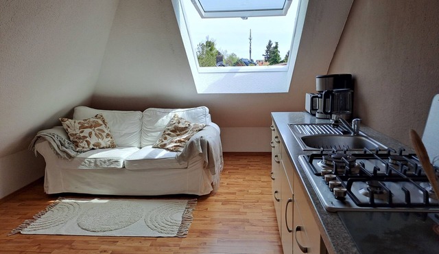 Quiet and centrally located apartment on the top floor of an old villa
