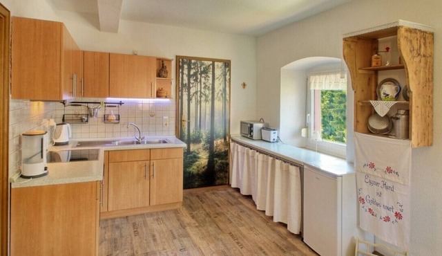 Quiet location, right on the forest, starting point for many hikes, child-friendly.