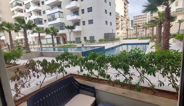 Quiet, Modern Studio Apartment in Zenata with Pool View