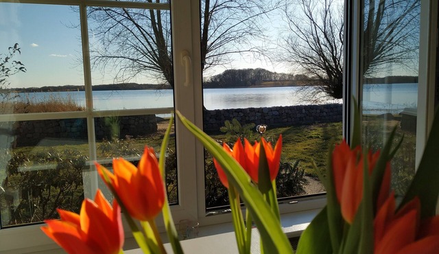 Quietly situated house directly on the lake (Schaalsee, Lübeck), three rooms, two bathrooms, 80 m²