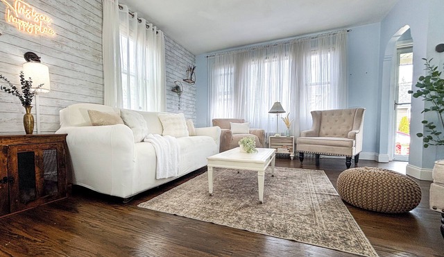 Relax in Style~Spacious 2BR w/Porch + Firepit~ Sleeps 7 ~ Free Wifi and Parking