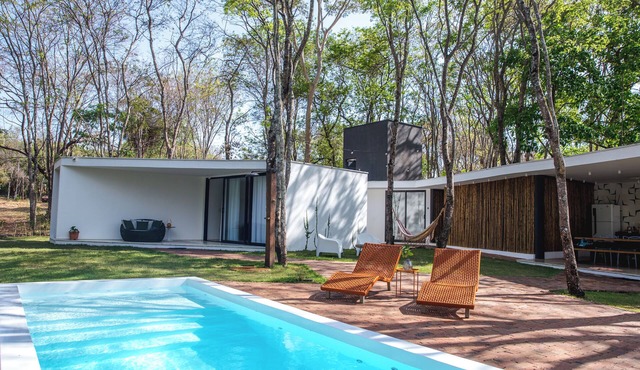 Relax in this calm and stylish space.