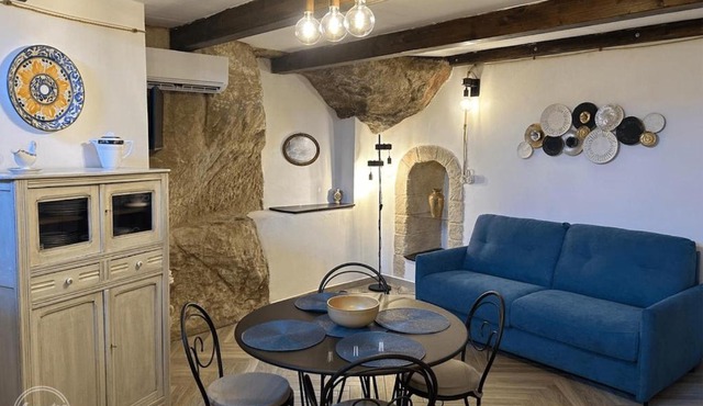 Remarkable Medieval Clifftop Apartment with Panoramic Sea Views to Stromboli Beautifully Restored and Fully Equipped