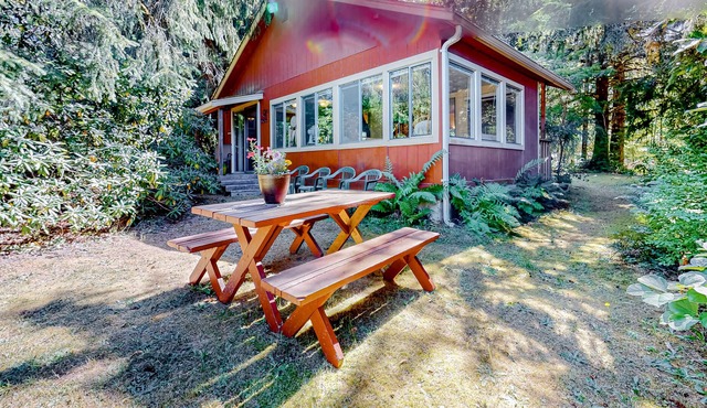 Riverfront cabin with a full kitchen, WiFi, firepit, & water access