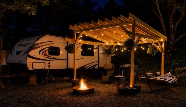 Riverfront Camper on the South Fork of the New River in Todd, NC