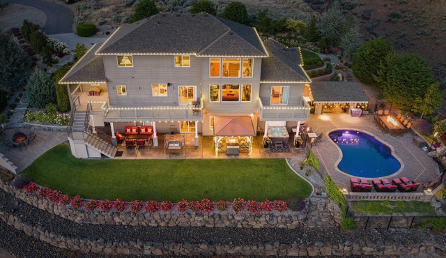 Riverview Retreat: Incredible Views, Heated Pool, Spa, Theater Room & More!