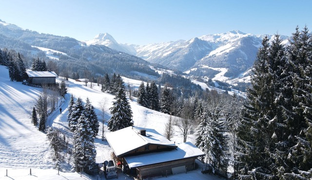 romantic mountain hut in the Kitzbühel Alps for skiing and hiking holidays.