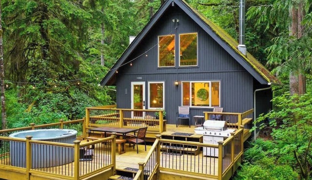 Romantic Mt Baker Cabin with a touch of Rustic Charm! Woodstove, Hot Tub, Pet friendly