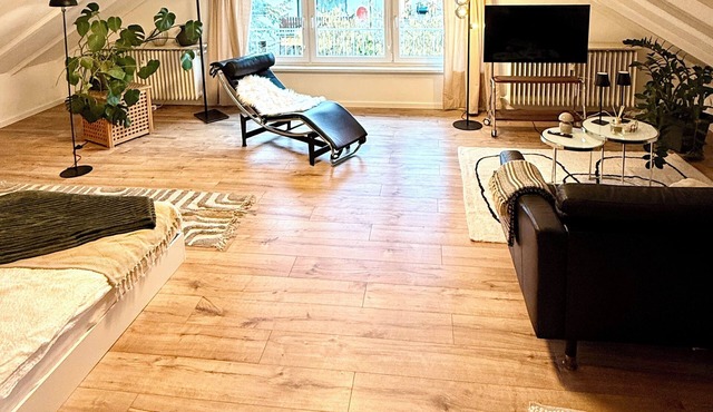 Rooftop Lounge Studio Apartment directly at the University Hospital Homburg