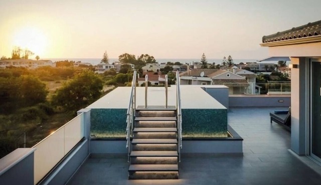 Rooftop Luxurious Suites with Sea Views and Private Pools 600m from the beach